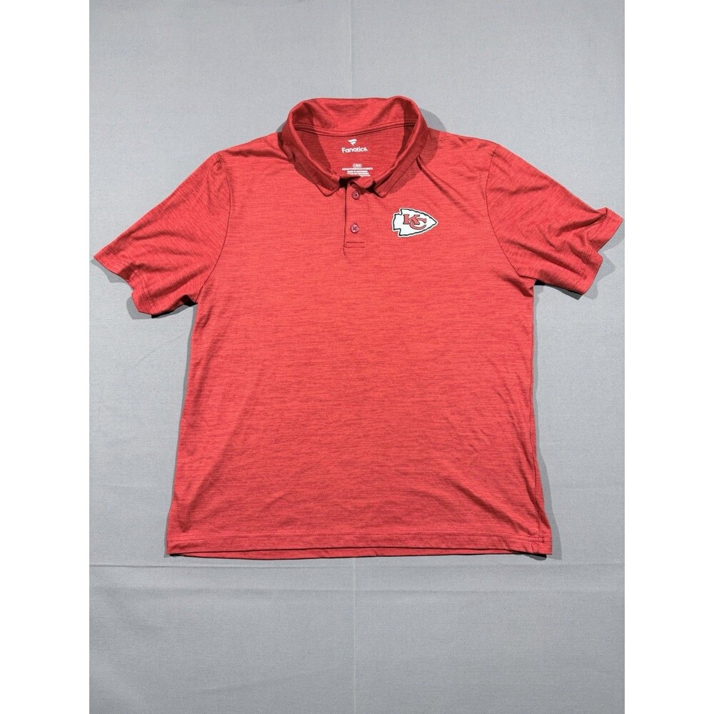Kansas City Chiefs Polo/Golf Shirt Men's Large Red Short Sleeve NFL Fanatics